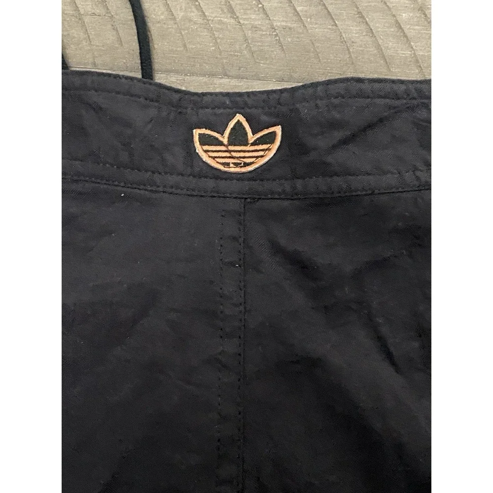 Vtg Rare Men's Adidas Black With Orange Sided Stripe Board Shorts Sz XL Trunks